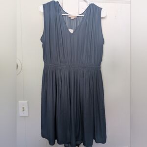 LOFT Charcoal Sleeveless Midi Dress